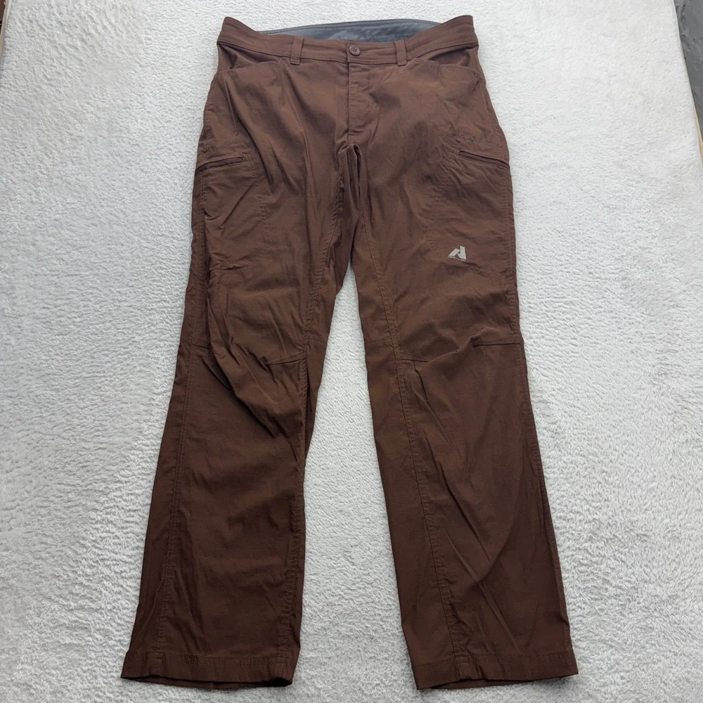 Eddie Bauer First Ascent Guide Pro Pants Mens 35x32 Brown Hiking Stretch Cargo